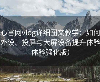 糖心官网vlog详细图文教学：如何搭配外设、投屏与大屏设备提升体验（体验强化版）