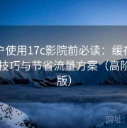 新用户使用17c影院前必读：缓存离线观看技巧与节省流量方案（高阶用户版）
