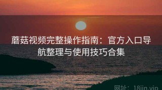 蘑菇视频完整操作指南：官方入口导航整理与使用技巧合集