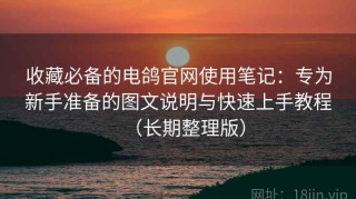 收藏必备的电鸽官网使用笔记：专为新手准备的图文说明与快速上手教程（长期整理版）
