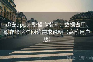 趣岛app完整操作指南：数据占用、缓存策略与网络需求说明（高阶用户版）