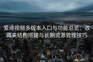 爱液视频多版本入口与功能总览：收藏夹结构搭建与长期资源管理技巧