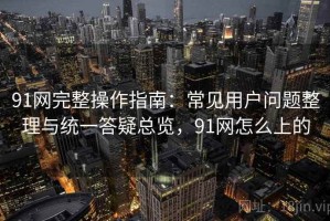 91网完整操作指南：常见用户问题整理与统一答疑总览，91网怎么上的