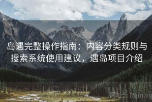 岛遇完整操作指南：内容分类规则与搜索系统使用建议，遇岛项目介绍