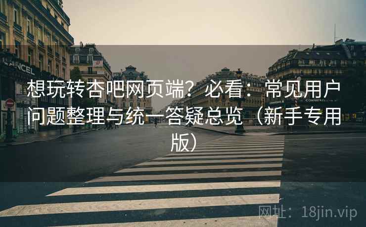 想玩转杏吧网页端？必看：常见用户问题整理与统一答疑总览（新手专用版）