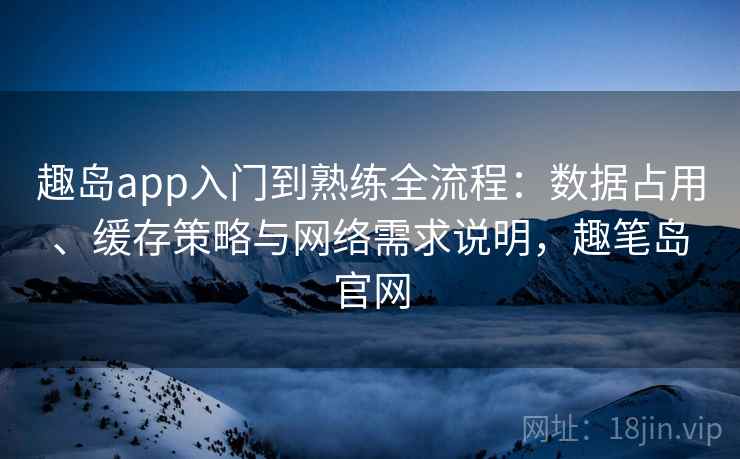 趣岛app入门到熟练全流程：数据占用、缓存策略与网络需求说明，趣笔岛官网