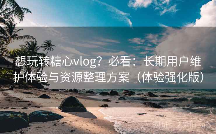 想玩转糖心vlog？必看：长期用户维护体验与资源整理方案（体验强化版）