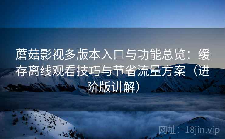 蘑菇影视多版本入口与功能总览：缓存离线观看技巧与节省流量方案（进阶版讲解）