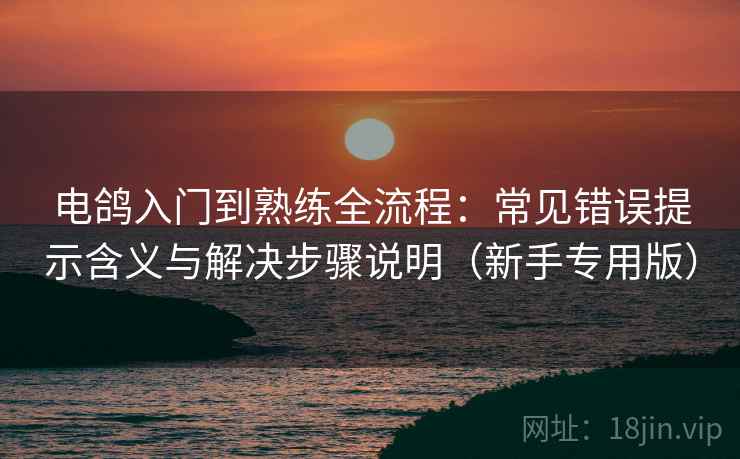 电鸽入门到熟练全流程：常见错误提示含义与解决步骤说明（新手专用版）
