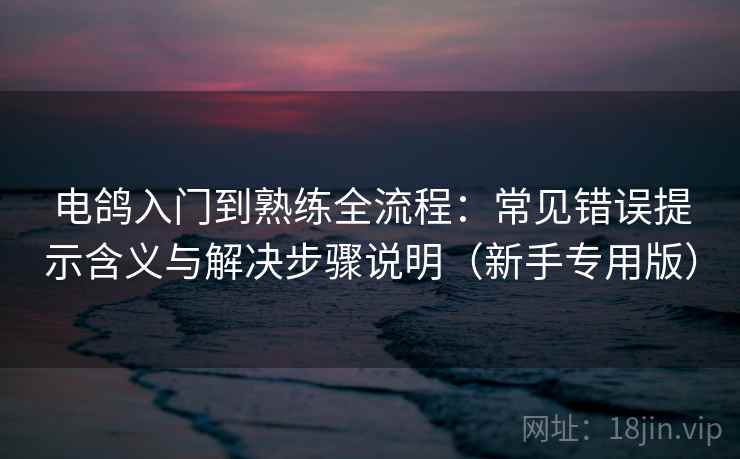 电鸽入门到熟练全流程：常见错误提示含义与解决步骤说明（新手专用版）