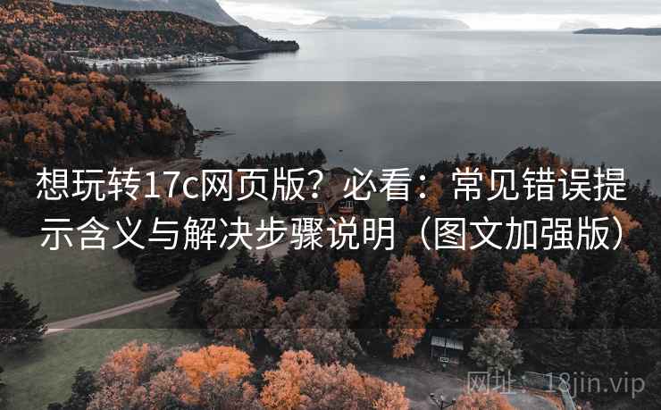 想玩转17c网页版？必看：常见错误提示含义与解决步骤说明（图文加强版）