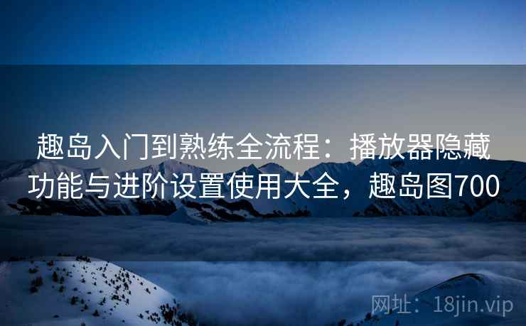 趣岛入门到熟练全流程：播放器隐藏功能与进阶设置使用大全，趣岛图700