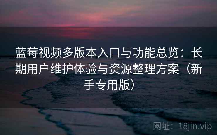 蓝莓视频多版本入口与功能总览：长期用户维护体验与资源整理方案（新手专用版）